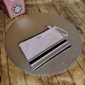 Victoria's Secret Pale Pink Stripe Wristlet Pouch